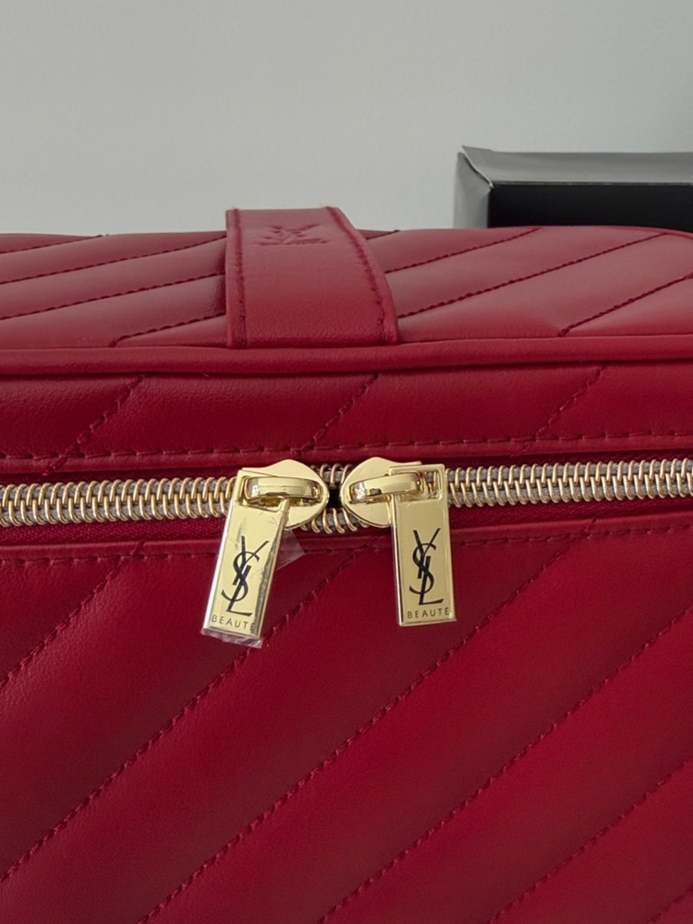 Yves Saint Laurent Beauty Red Quilted Cosmetic Case - Picture 3 of 7